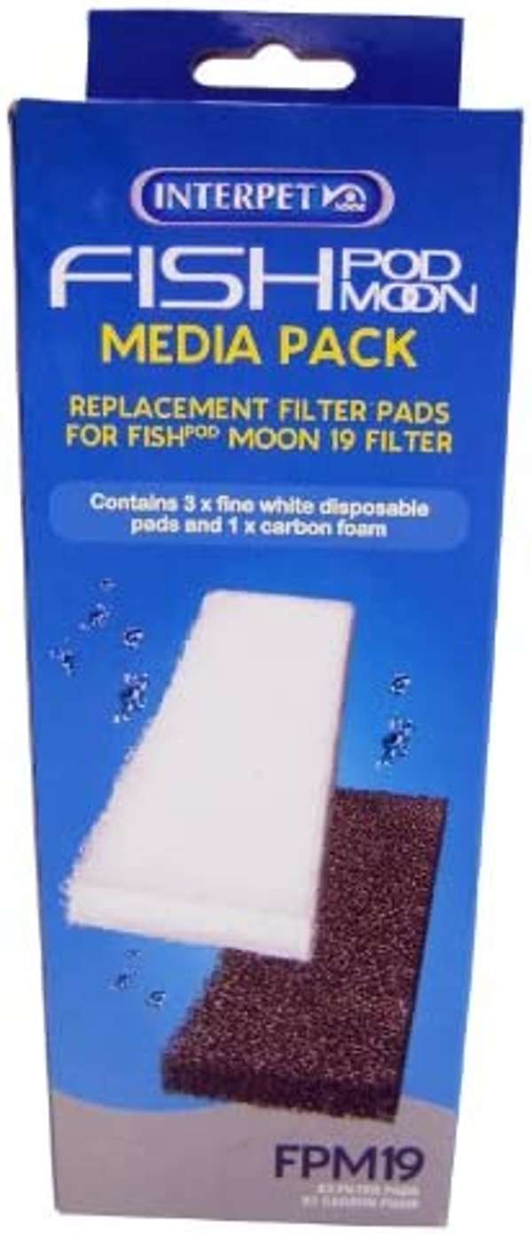 Interpet Aquarium Fish Pod Moon Carbon Filter Pad & Fine Filter Pad