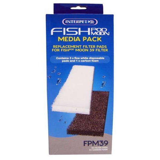Interpet Aquarium Fish Pod Moon Carbon Filter Pad & Fine Filter Pad