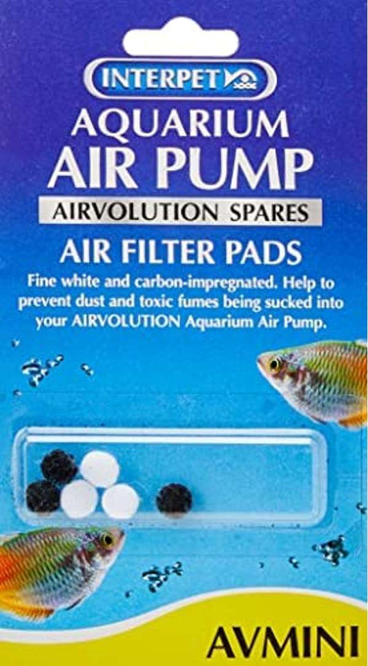 Interpet Air Pump Airvolution Carbon & Felt Filter Pad Of Each