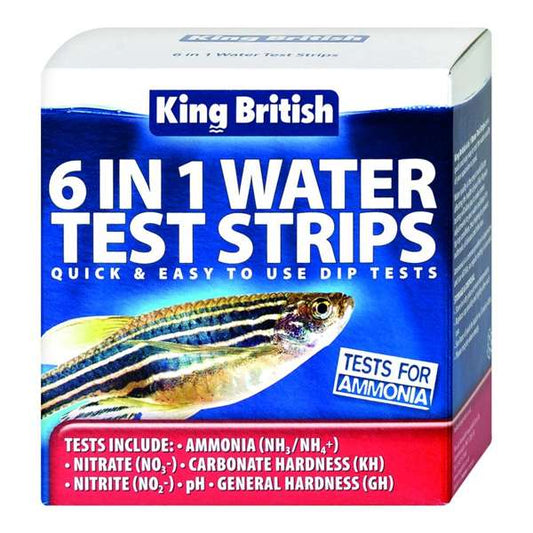 King British 6-In-1 Water Test Strips Aquarium & Pond